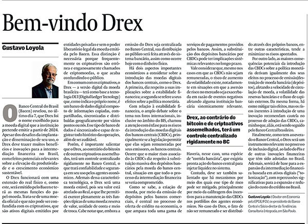 Bem-vindo, Drex - Valor Econômico