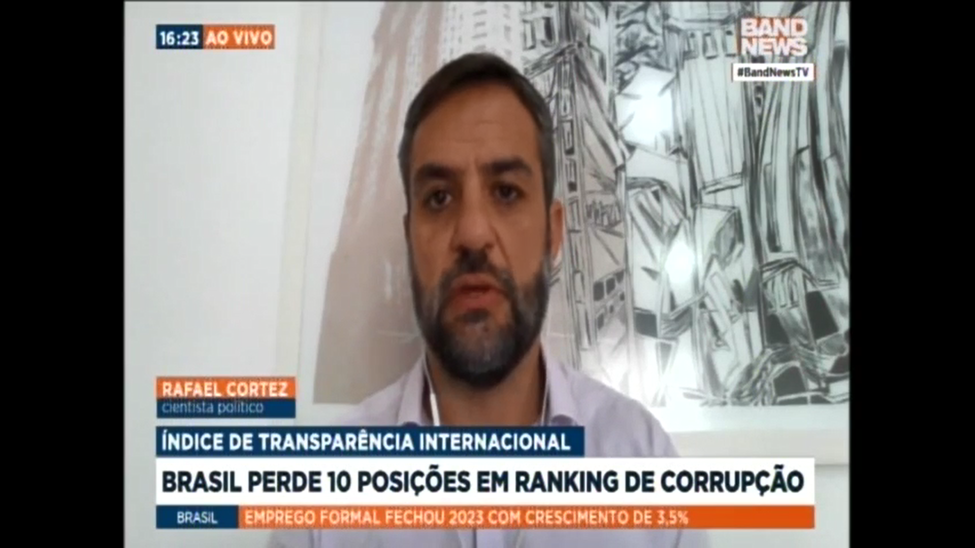 Rafael Cortez comenta sobre a colocação do Brasil no ranking de corrupção internacional no Brasil - TV BandNews
