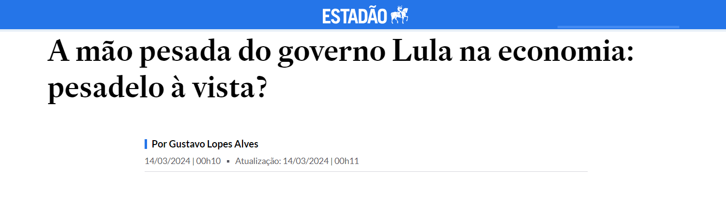 A mão pesada do governo Lula na economia: pesadelo à vista? - Estadão