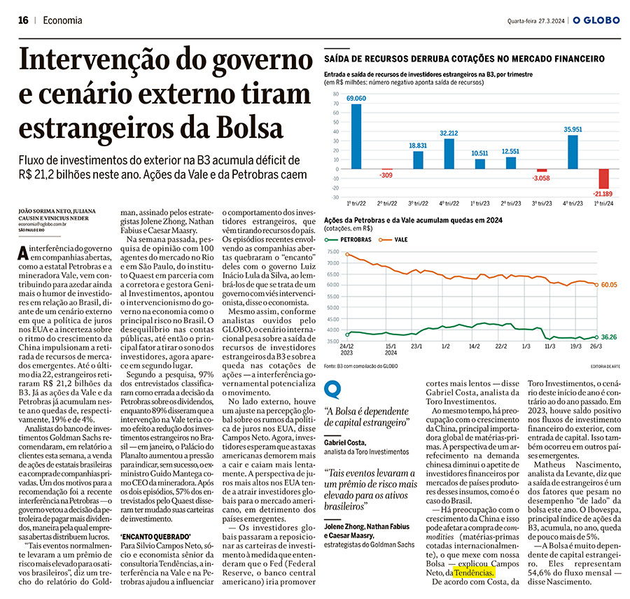 Interferência do governo em estatais e empresas tem afastado investidores estrangeiros. Entenda - O Globo