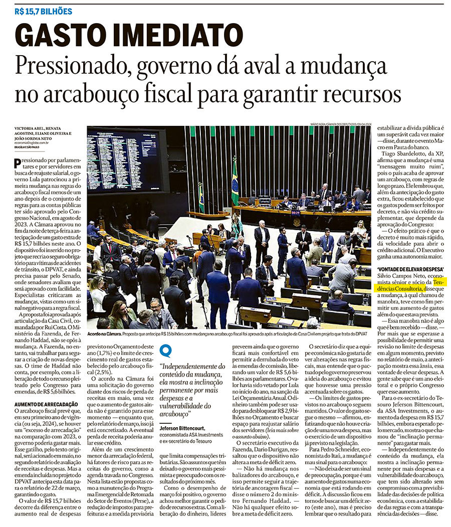 Mudança no arcabouço: analistas dizem que governo deu sinal negativo ao antecipar R$ 15,7 bi - O Globo