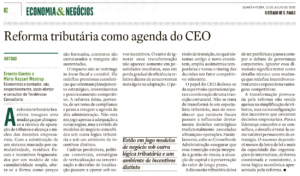 Reforma tributária como agenda do CEO - O Estado de S. Paulo